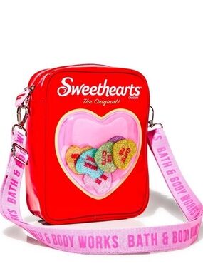 Bath & Body Works Red Crossbody Bag with Pink Strap